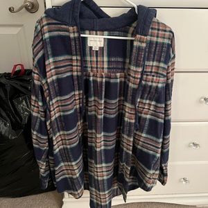 American Eagle flannel hoodie